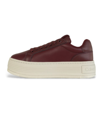 Calvin Klein Jeans Maroon Leren Sneakers