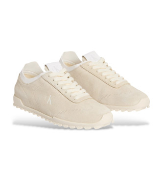 Calvin Klein Jeans Profiel Leren Sneakers beige