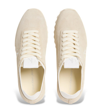 Calvin Klein Jeans Profiel Leren Sneakers beige