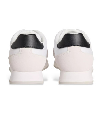 Calvin Klein Jeans Retro Runner usnjene športne copate bele barve
