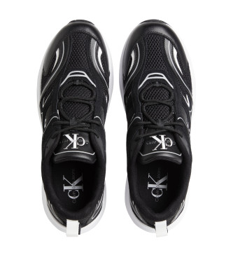 Calvin Klein Jeans Baskets Retro Tennis en cuir noir