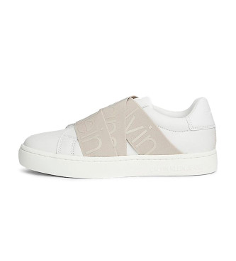 Calvin Klein Jeans White leather slip-on trainers