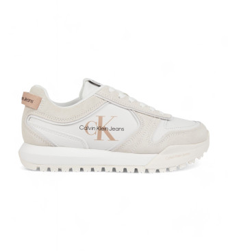 Calvin Klein Jeans Tandede lder-sneakers, hvide