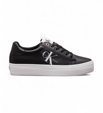 Calvin Klein Jeans Vulc Flatform Lederschuhe schwarz