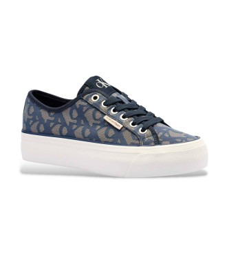 Calvin Klein Jeans Baskets  plateforme en jacquard avec logo en bleu