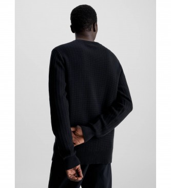 Calvin Klein Struktura pulover črna