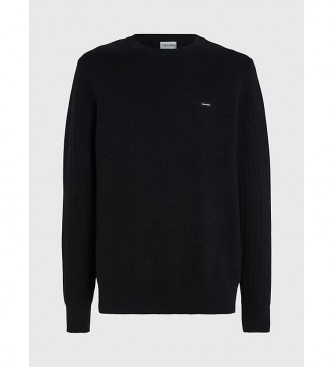 Calvin Klein Struktura pulover črna