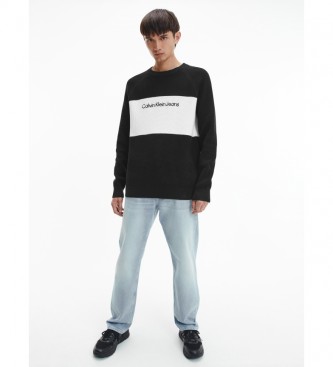 Calvin Klein Pull à blocage texturé noir 