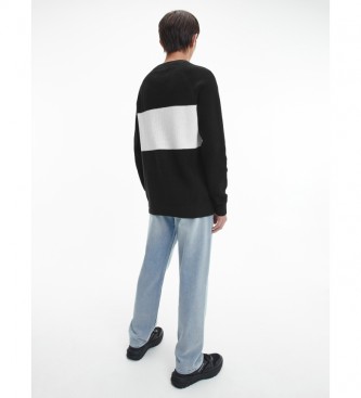 Calvin Klein Jeans Texturizado Blocking jumper preto