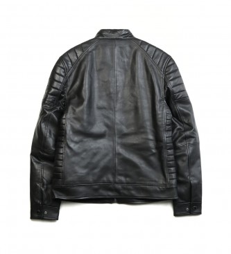 Calvin Klein Nappa Biker Leather Jacket Black