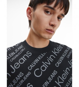 Calvin Klein T-shirt con logo Aop nera