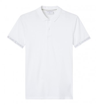 Calvin Klein White Jacquard Logo Polo 