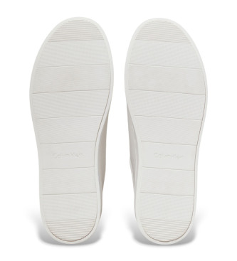 Calvin Klein Tnis Low Top Lace Up em pele branco