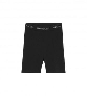 Calvin Klein Meias-calças de ciclismo com cintura com logotipo preto
