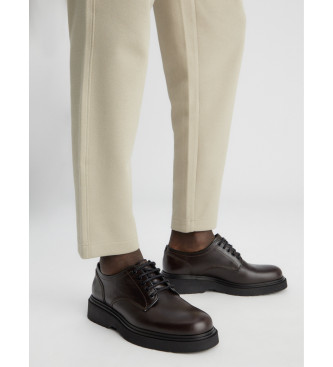 Calvin Klein Brown Derby leather loafers