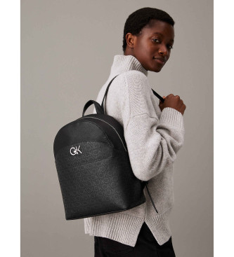 Calvin Klein Mochila redonda com logtipo preto