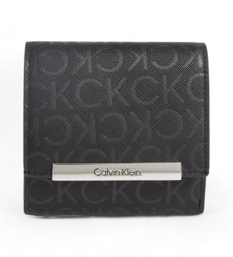 Calvin Klein Dreifaltige Brieftasche mit kleinem Logo schwarz