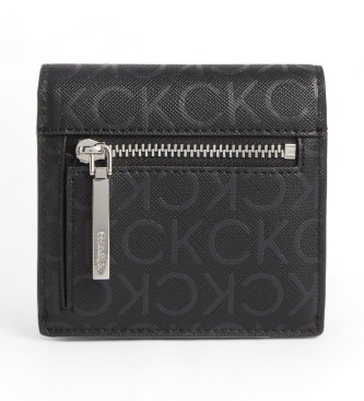 Calvin Klein Dreifaltige Brieftasche mit kleinem Logo schwarz