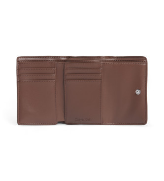 Calvin Klein Tri-fold portemonnee met bruin logo