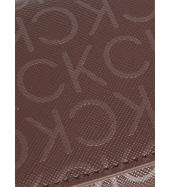 Calvin Klein Tri-fold portemonnee met bruin logo