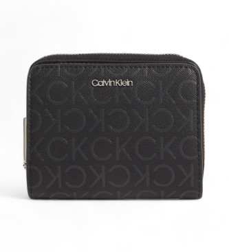 Calvin Klein Brieftasche mit Reiverschluss am Rand und schwarzem Logo