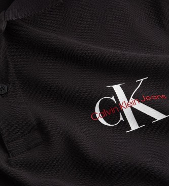 Calvin Klein Polo nera con monogramma