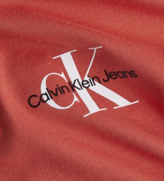 Calvin Klein T-shirt rossa con logo monogramma