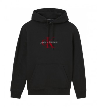 Calvin Klein Blend Sweatshirt de Algodão Orgânico Monograma preto