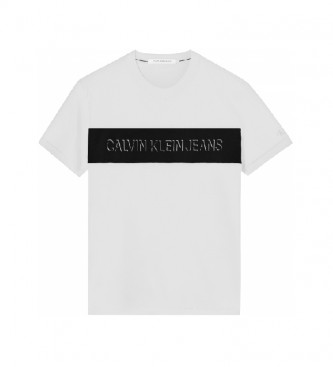 Calvin Klein T-shirt en coton biologique à blocs de couleur J30J319296 blanc