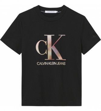 Calvin Klein T-shirt en coton organique avec monogramme J20J217289 noir