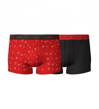 Calvin Klein Pack 2 Trunk boxershorts rood, zwart