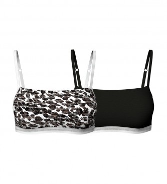 Calvin Klein Pack 2 Unlined Bralette CK One black, animal print bras 