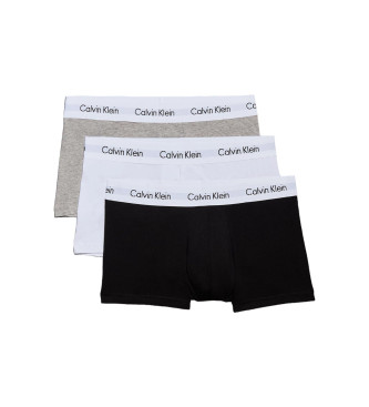 Calvin Klein Confezione da 3 boxer elasticizzati in cotone a vita bassa grigio, bianco, nero