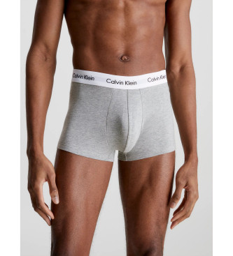 Calvin Klein Lot de 3 caleons taille basse en coton extensible gris, blanc, noir