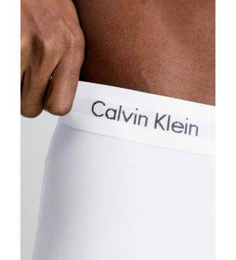 Calvin Klein Zestaw 3 bawełnianych elastycznych bokserek z niskim stanem: szary, biały, czarny