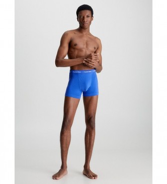 Calvin Klein Zestaw 3 bawełnianych elastycznych bokserek w kolorze niebieskim, czarnym