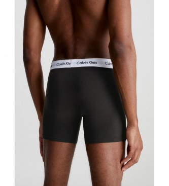 Calvin Klein 3-pack lnga svarta boxershorts i bomullsstretch