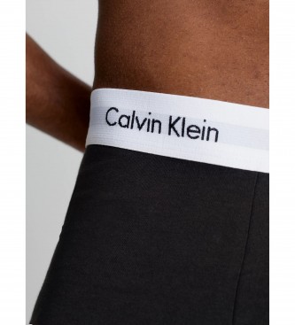 Calvin Klein 3-pack lnga svarta boxershorts i bomullsstretch