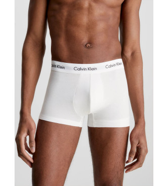 Calvin Klein Paket 3 bombažne raztegljive nogavice z nizkim pasom bele barve