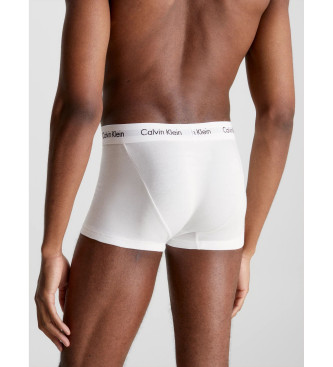 Calvin Klein Paket 3 bombažne raztegljive nogavice z nizkim pasom bele barve