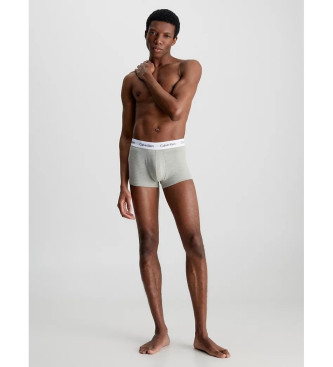 Calvin Klein Paket 3 bombažnih raztegljivih nogavic z nizkim porastom sive barve