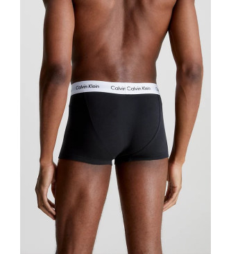 Calvin Klein Zestaw 3 bawełnianych elastycznych szortów z niskim stanem: szary, biały, czarny