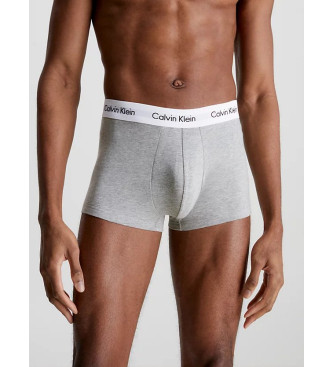 Calvin Klein Paket 3 bombažne raztegljive kratke hlače z nizkim pasom siva, bela, črna