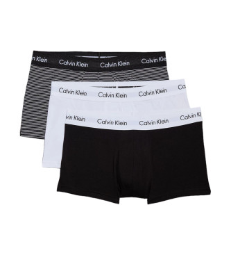 Calvin Klein Confezione da 3 boxer elasticizzati in cotone a vita bassa nero, bianco