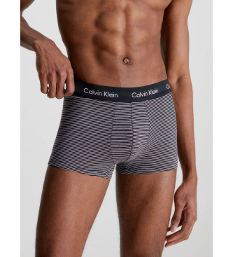 Calvin Klein Set 3 Katoenen Stretch Boxershorts met Lage Reeks Zwart, Wit