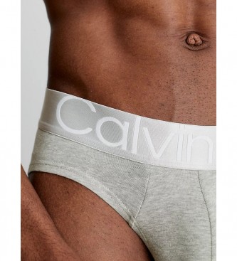 Calvin Klein 3-pak majtek Steel Cotton czarny, biały, szary