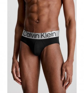 Calvin Klein Pack 3 Black Steel Micro Briefs