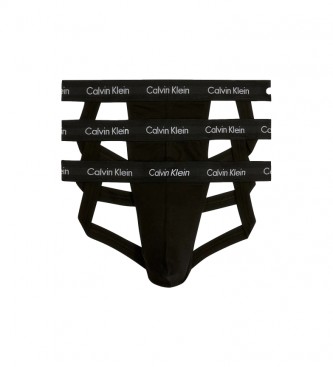 Calvin Klein Pakke med 3 bomuldsstrkbukser i stretch sort
