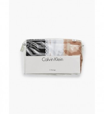 Calvin Klein Pack 3 Tangas Up negro, blanco, beige