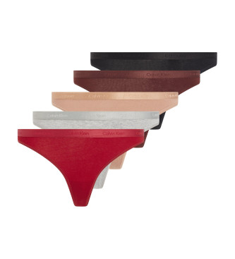 Calvin Klein Pack 5 Plain Bikini Bottoms multicoloured